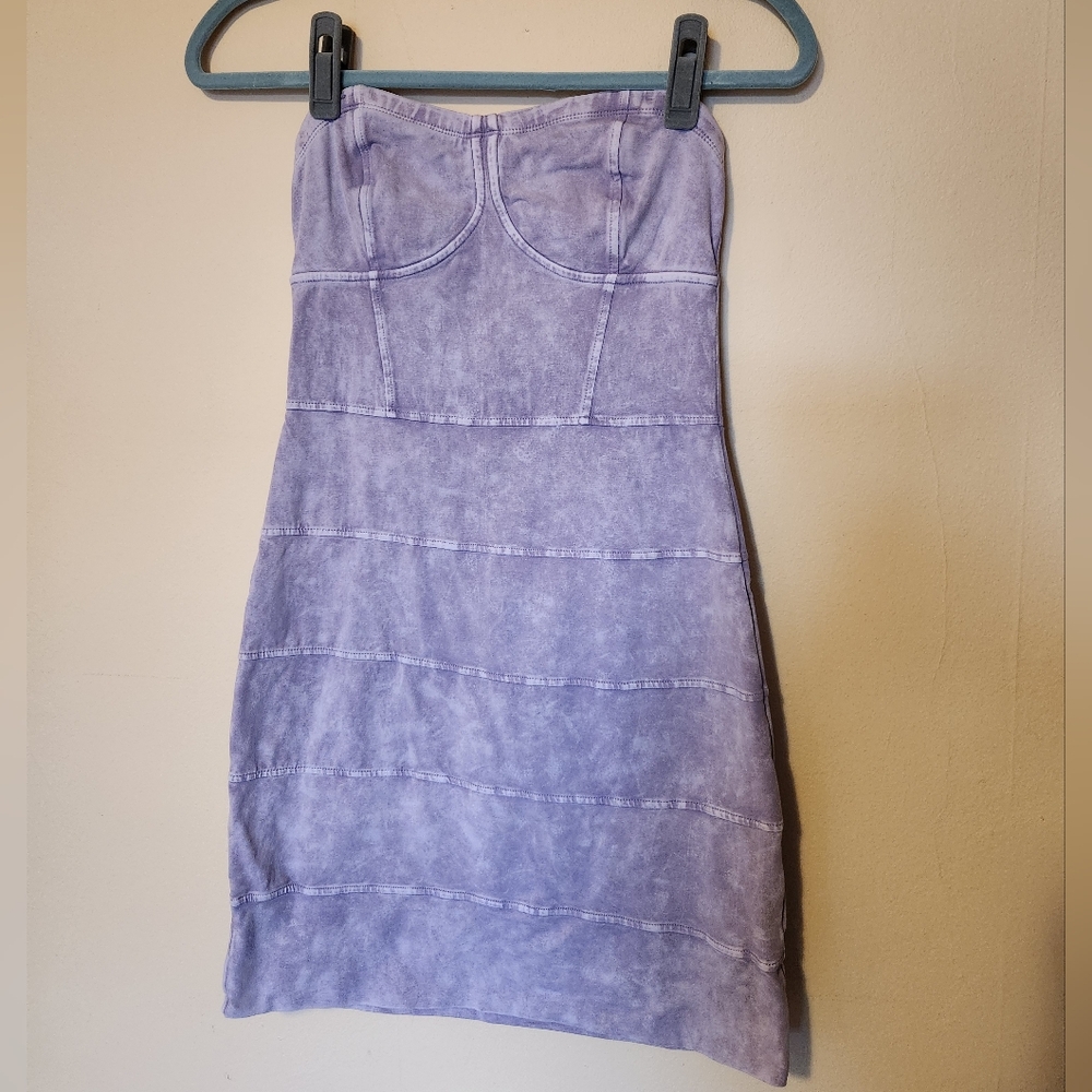 Talula Strapless Lavender Washed Bodycon Dress